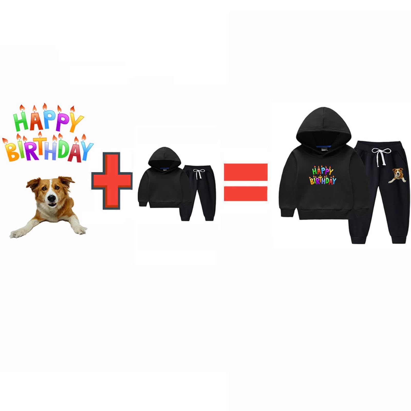 Tute Personalizzate per Bambini con Testo/Immagine Personalizzati, Personalizzato Felpa con Cappuccio e Pantaloni Invernale Spessa Calda Pullover Casual per Ragazzi e Ragazze