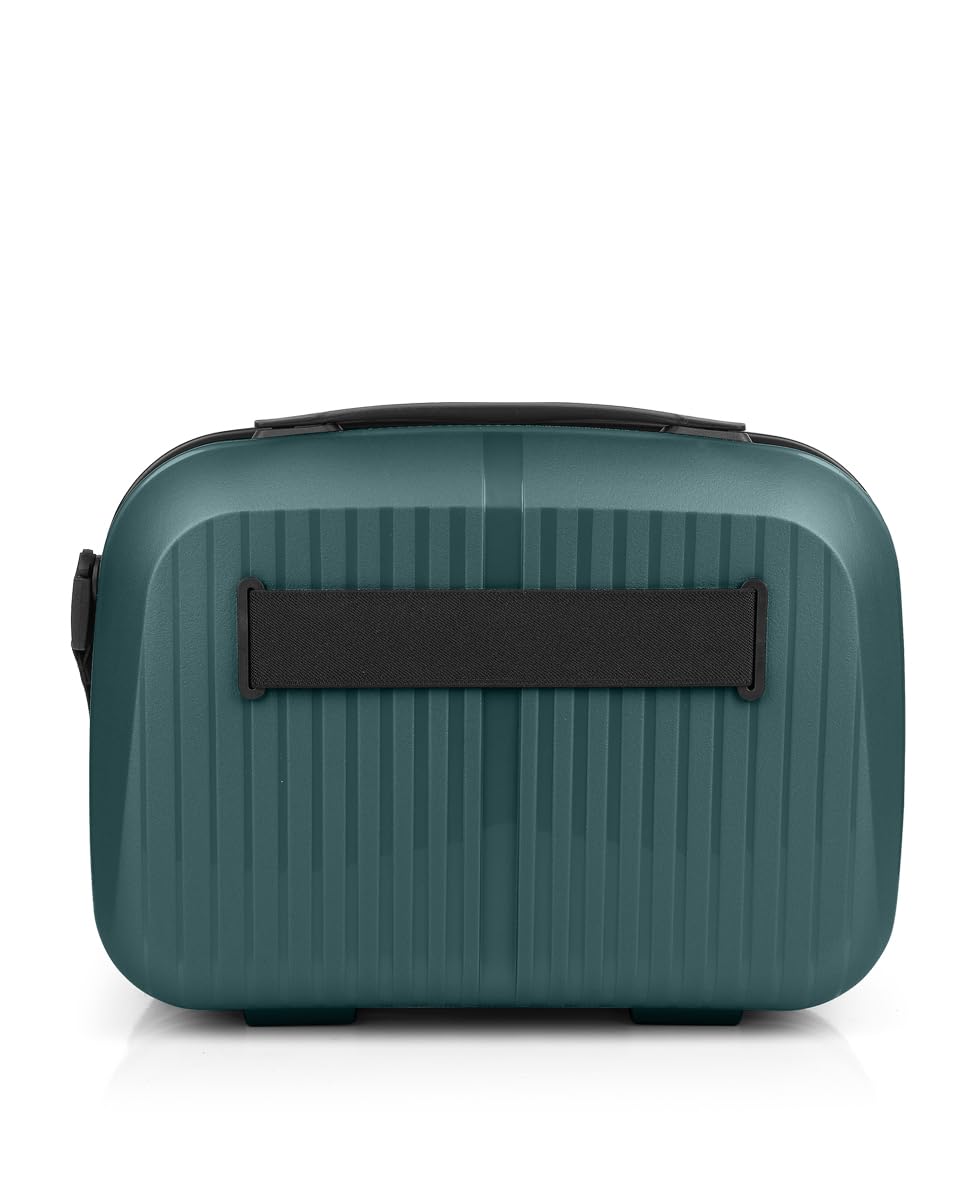 Gabol - Neceser de Viaje Rígido Brooklyn 35x27x17 cm - Peso 0,8kg con Capacidad 13,8L - Acople a Maleta y Correa Ajustable - Diseño Español en Polipropileno e Interior Reciclado RPET - Verde Oscuro