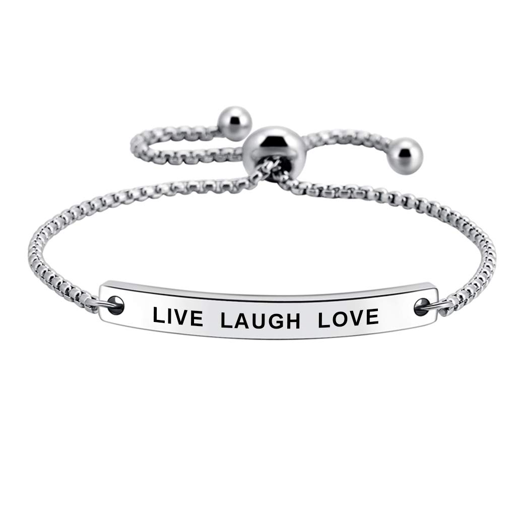 Live Laugh Love Expandable Bracelets for Women Inspirational Jewelry Gifts for Women