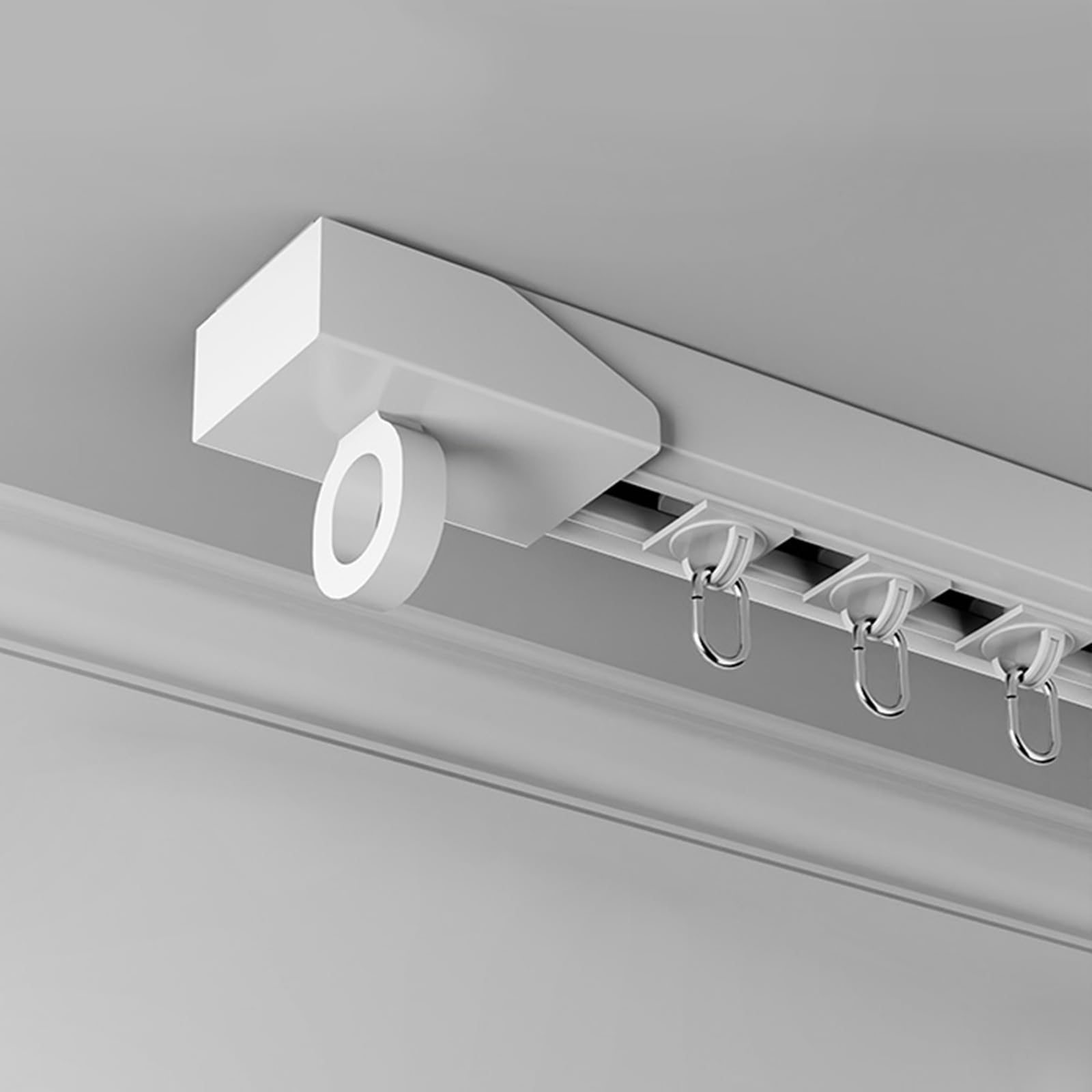 Sistema di binari per tende da soffitto, autoadesivo, senza trapano, silenziosa, per una facile installazione in camera da letto e soggiorno, ideale per il trattamento delle finestre di casa e hotel