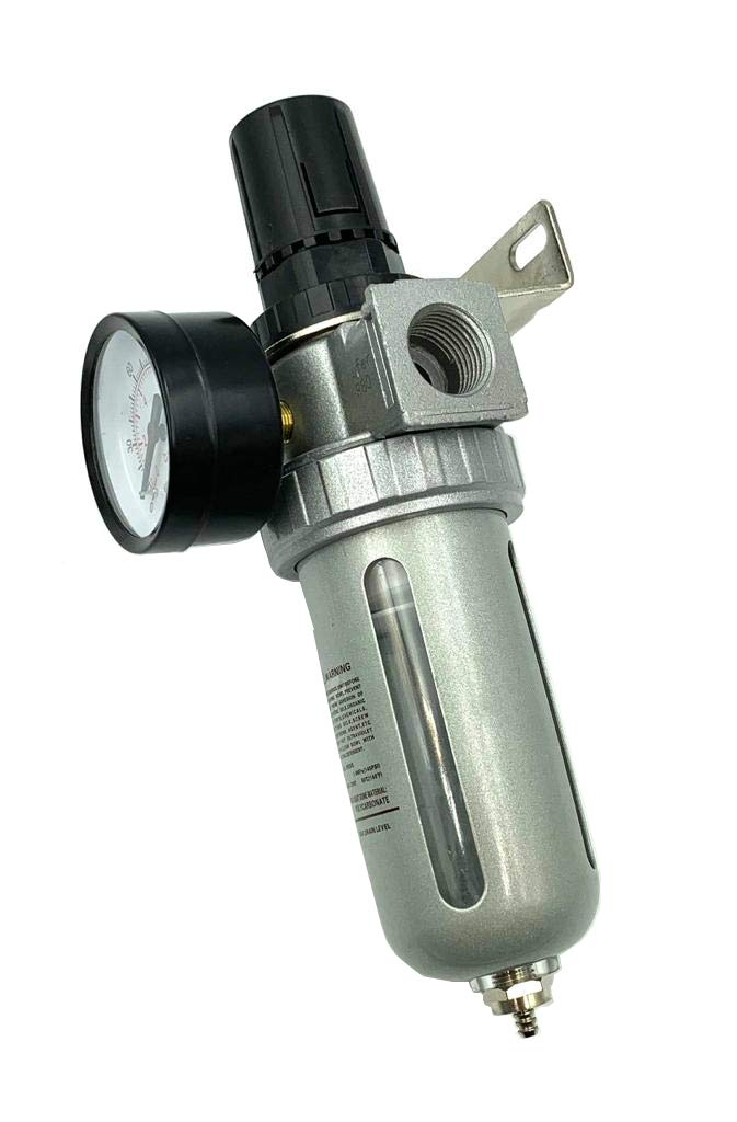 BRUFER AFR80 Air Filter Regulator Combo 1/2" NPT with Gauge and Bracket