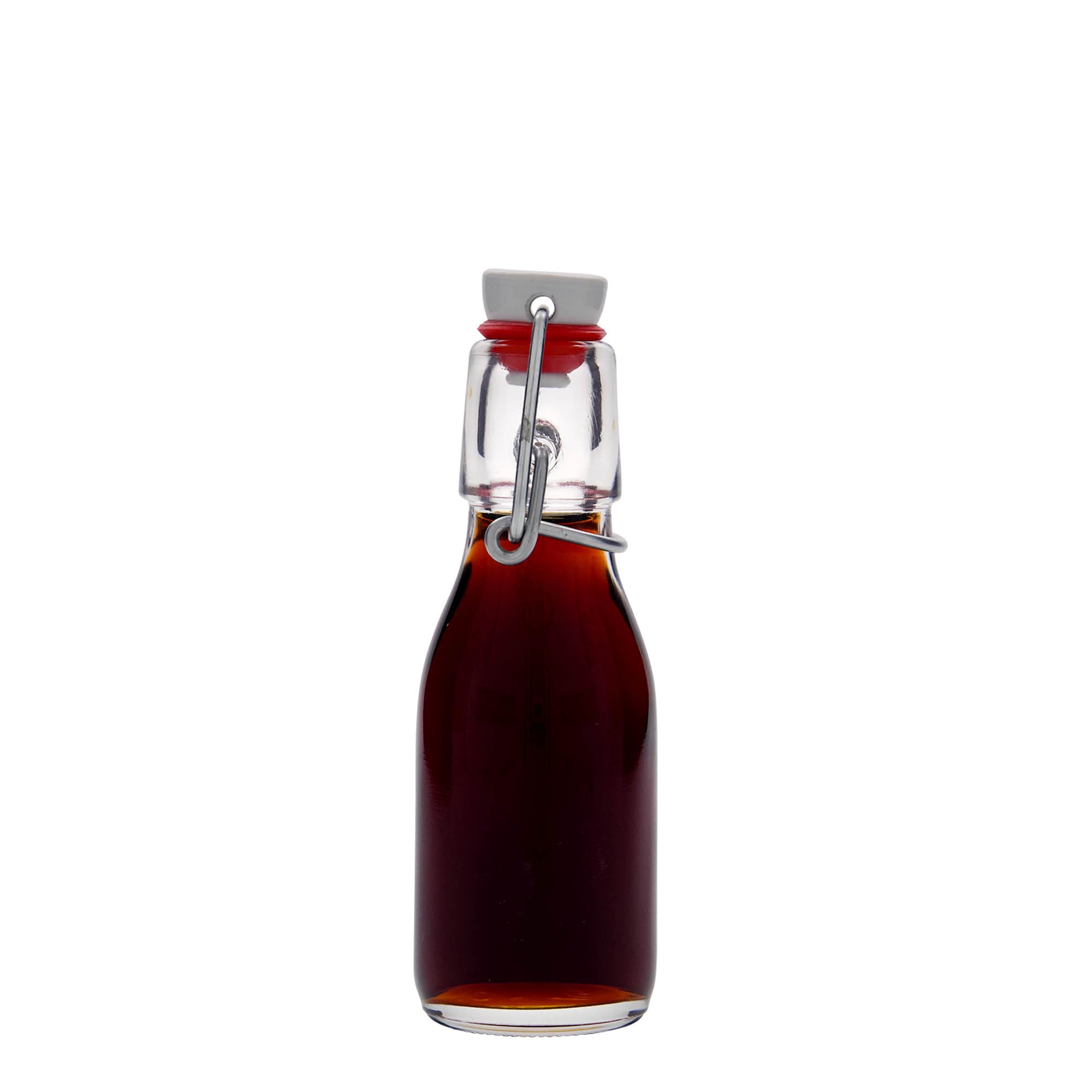 Botella de cristal Paul de 100 ml, juego de 24 unidades, cristal transparente con cierre de clip