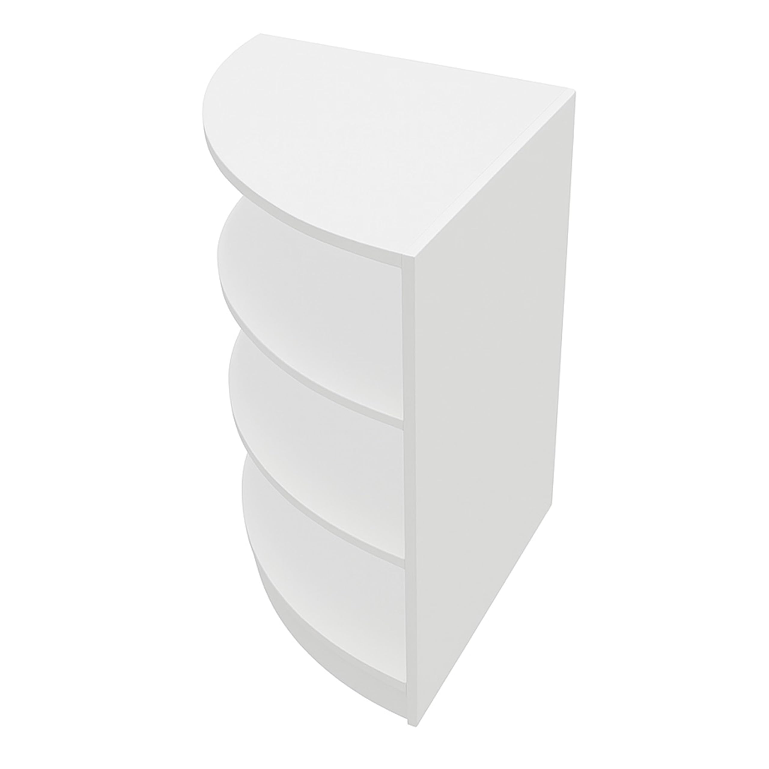 Monster Shop Eck-Ladentheke Weiß LM60 – Modulares und Aufbewahrungsregal aus MDF mit Melaminbeschichtung – Offene Front – 3 Innenregale – Empfang, Mode- oder Schmuckgeschäft – 60 x 90 x 60
