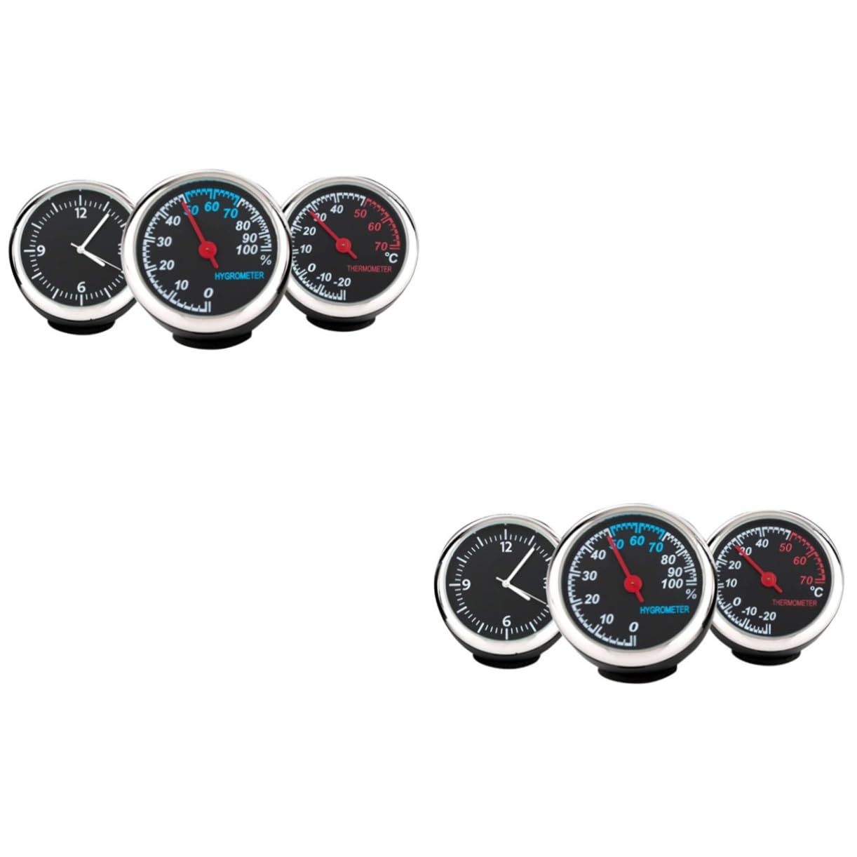 Mobestech 2 Piezas Reloj Luminoso Medidor De Humedad Suministros De Coche Decoraciones Del Tablero Del Auto Higrómetro Mecánico Higrómetro De Coche Resistencia a Altas Temperaturas