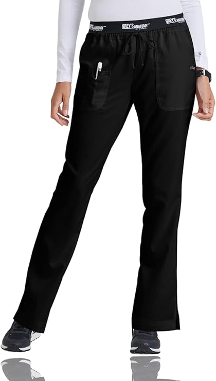 Grey's Anatomy 4275 3 Pkt Logo Waist Pant with Drawstring