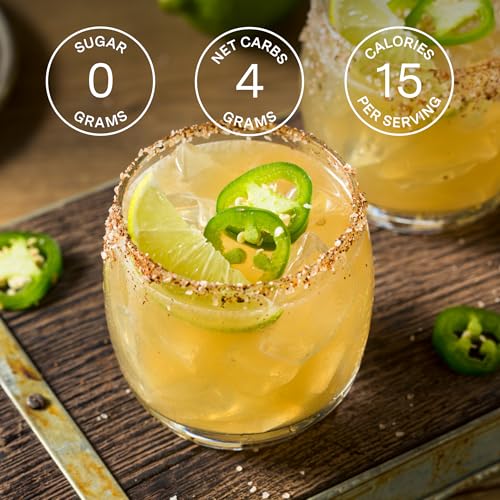 Image of SAYSO Skinny Spicy Margarita Cocktail Sticks | Craft Cocktail or Mocktail in 1 Min, Just Add Water + Spirits (0g Sugar, 15 Calories, Vegan, Gluten-Free, Kosher, Non-GMO), 8 Single-Serve Mixers