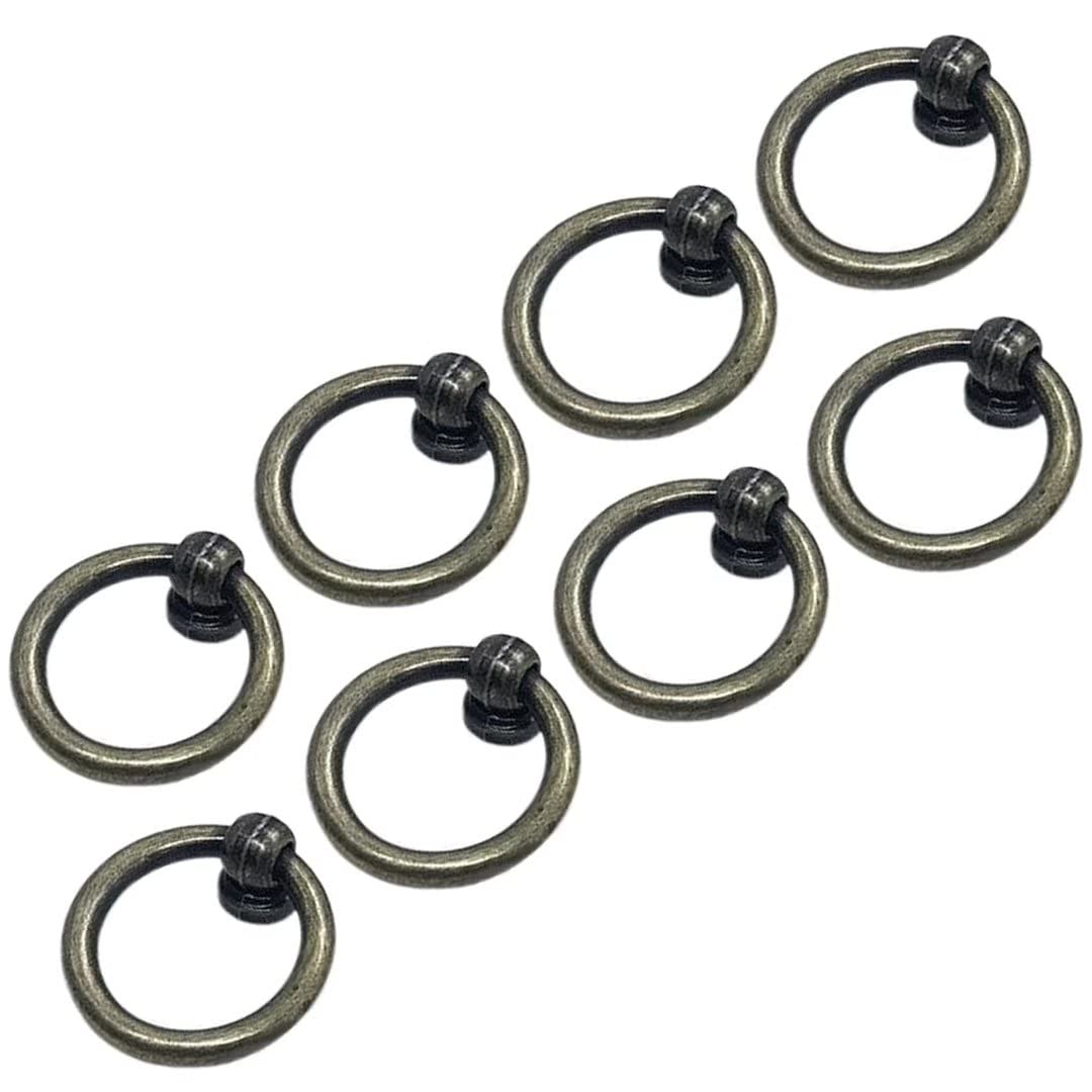 Ydhsikk Antique Bronze Drawer Handles, Pack Of 8 Zinc Alloy Single Hole Knob Handles Multicolor 45X35x16mm Multiple Styles(,Style B)