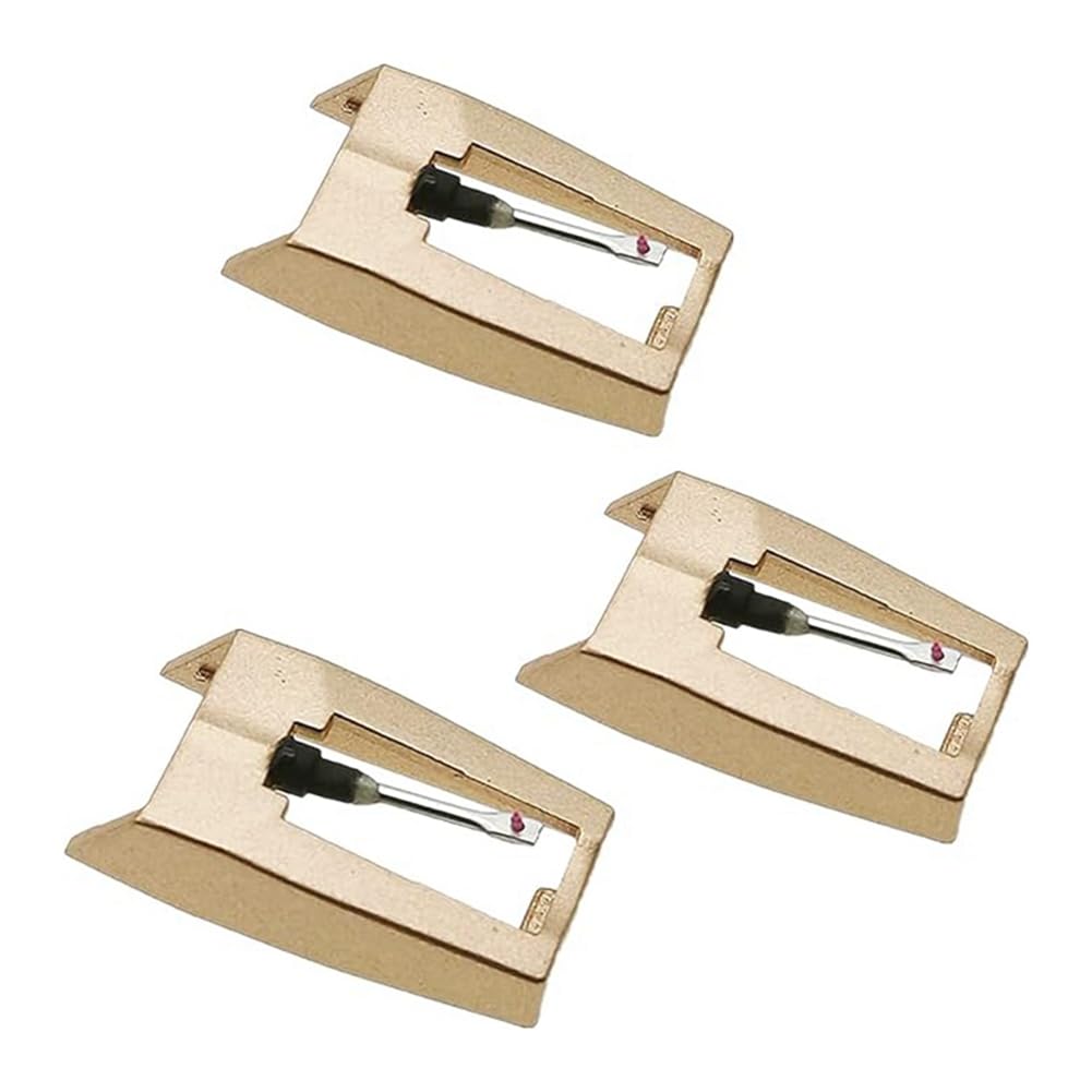 Tassteen 3PCS Record Player Needle, Upgraded Golden Record Needles Stylus Replacement for, Turntable Easy to Use