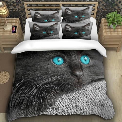 Housse de couette corbeaux noirs 200x200 parure de lit microfibre 3D - 5