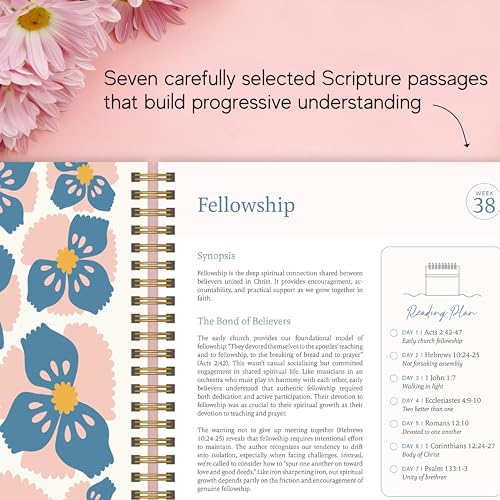 Official Spiral Bible in a Year, 52 Week Bible Study Guide (Floral) | 52-Week Guided Reading Plan, Daily Devotional & Bible Study Journal for Women, Adults & Teens, Wide Margins for Notes - Image 6