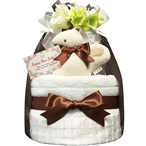 KanonBabys おむつケーキ 男の子 女の子 オーガニック 出産祝い 2段 Sサイズ 2002