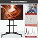Yaheetech Mobile TV Stand with Wheels for 32-75 Inch LCD LED Screens TVs, Height-Adjustable Rolling TV Cart Hold up to 110 lbs, Trolley Floor Stand w/Tray, Max VESA 600x400mm