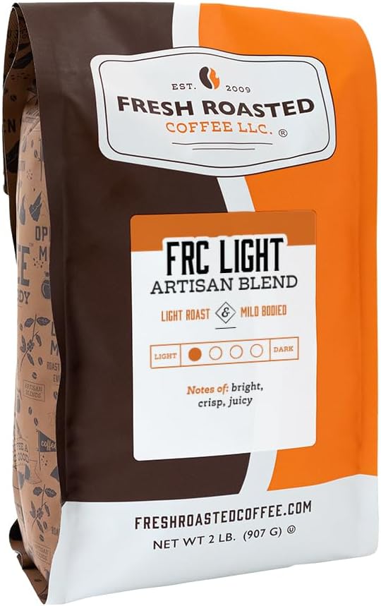 Fresh Roasted Coffee, FRC Light Roast Blend, 2 lb (32 oz), Kosher, Whole Bean