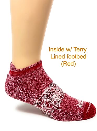 WARRIOR ALPACA SOCKS - All Day - Everyday - Terry Lined - Cushioned - All-Purpose Socks - Unisex (Medium, Red/White - Tab Anklet)4