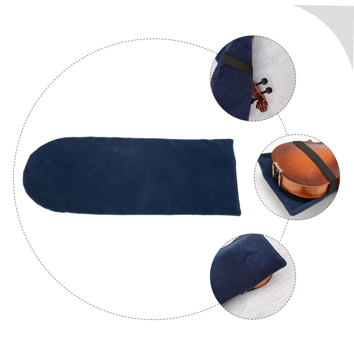 HANABASS 1Pc Creative Suede Violin Cover Dark Blue Decorative Protector for Violins Dirt and Durable Material for Home Practice and Long Term Protection