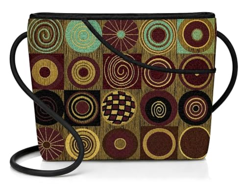 Image of Danny K. Women's Tapestry Zipper Purse Crossbody Handbag, Adjustable Cord, Handmade in USA