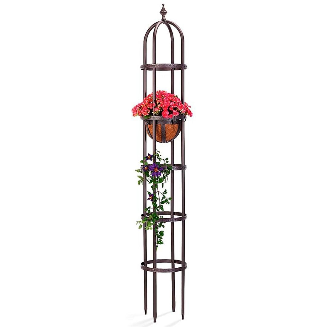 Plow & Hearth Metal Garden Obelisk 7 ft