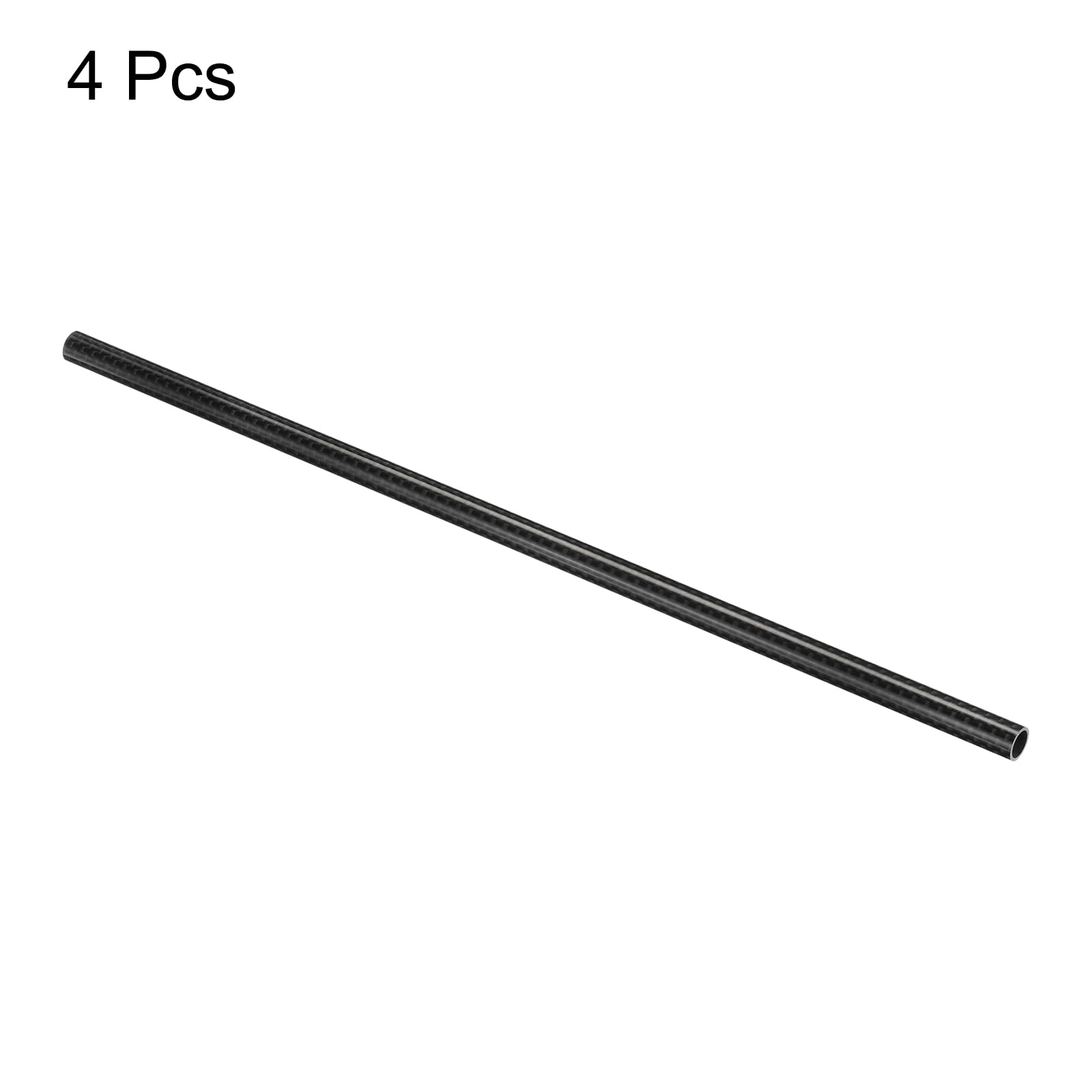 QUARKZMAN 4Pcs Tubes en Fibre de Carbone 8 x 10 x 330mm Surface Brillante Tige en Carbone Enroulée en 3K pour avion RC, Quadricoptère, Multicoptère