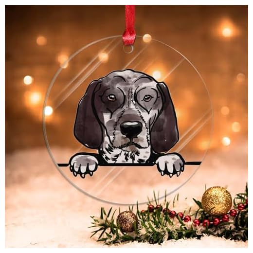 Swavecat Christmas Ornament Burgos Pointer Christmas Ornaments Watercolor Peeking Dog Mom Pet Lover Dog Owner Christmas Party Supplies Puppy Dog Animal Novelty Acrylic Christmas Ornaments