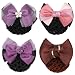 kilofly 4pc Women's Two-Way Snood Net Bow Barrette Hair Clip Bun Cover Set