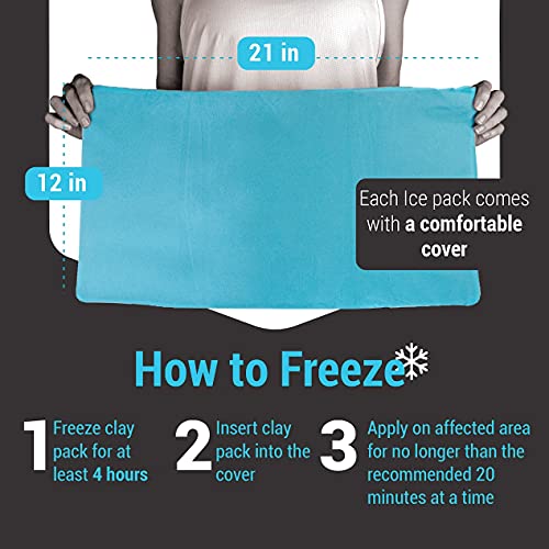 Icewraps 12"X21" Extra Large Ice Pack With Soft Fabric Cover | Clay Ice Pack For Physical Therapy | Soft Ice Packs For Injuries Reusable #TOP3