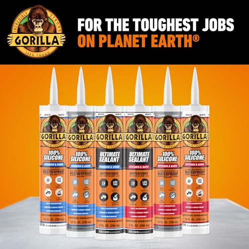 Gorilla 100% Silicone Caulk Kitchen & Bath Sealant, Mold Resistant, 10 oz. Cartridge, White by GORILLA - Image 8