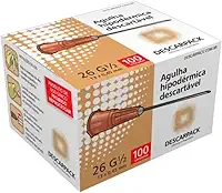 Agulha Hipodérmica 26G 13x4,5mm Descarpack | Caixa com 100 Unidades