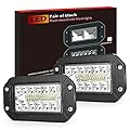 Flush Mount LED Light Pods, BUNKER INDUST 2Pcs 6 Inch Spot Flood Combo Beam 6000 LM Triple Row Driving Off Road Light Bar Waterproof Led Work Light for Golf Cart Trucks Tractor SUV 4x4 ATV UTV
