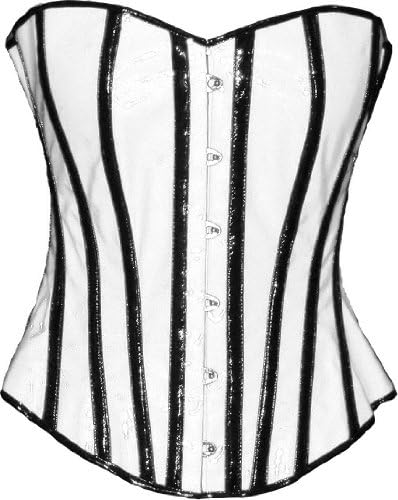 Stripe White Black Corset Overbust Basque Body Shaper Steel Busk Uv Neon  Multi Color Xs S M L Xl Custom Size Made to Order Plus Size Halloween  Christmas Free Shipping USA : Amazon.ca