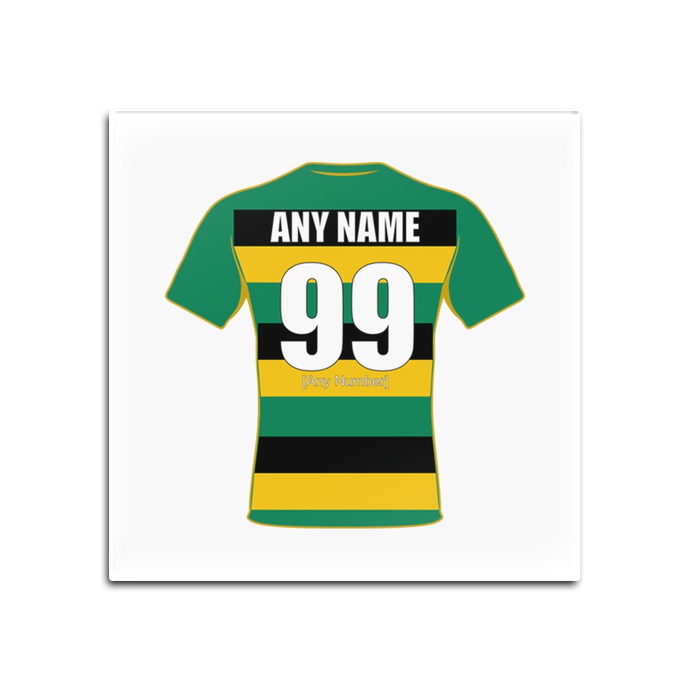 UNIGIFT Personalised Gift - Northampton Saints Square Glass Coaster (Rugby Union Design Theme, Colour Options) - Any Name/Message on Your Unique Mat Pad - Jimmies