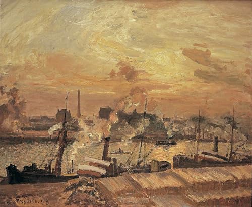 Coucher de Soleil par Camille Jacob Pissarro Poster Graffiti Art