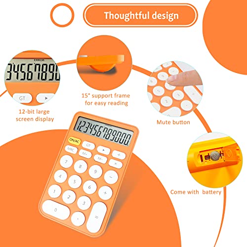 Image of VEWINGL Basic Desktop Calculator, 12 Digit Large Display and Big Buttons | Modern Minimalist Design for School, Office, Home, and Everyday Use
