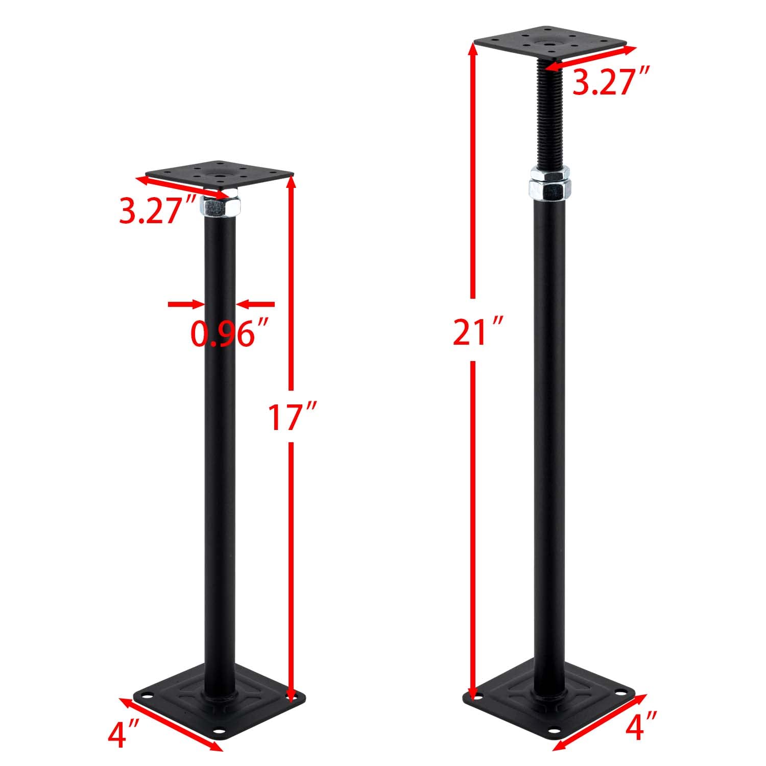 Regulowany podnośnik podłogowy 43-53 cm zakres regulacji, mini podnośnik śrubowy, podnośnik teleskopowy do tymczasowego wsparcia, 2 szt.