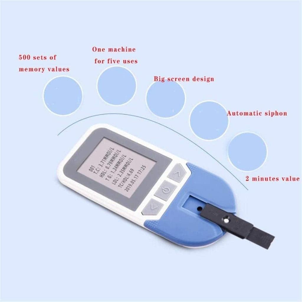 REHOOF Tester del Colesterolo 4 in 1, Test Lipidico del Sangue Completamente Automatico per L'analisi di Colesterolo Totale, Trigliceridi, Lipoproteine Alte E Basse