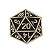 DungeonTech D20 Enamel Pin Black/Gold