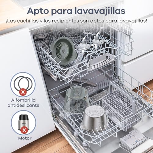 Miniatura 8 de Ganiza Picadora De Carne Eléctrica, Procesador De Alimentos Con 2 Recipientes 1,8 L 1,8 L , 2 Cuchillas Dobles, 2 Velocidades, Picadora Eléctrica Multifuncional Para Carne, Verduras Y Frutos Secos