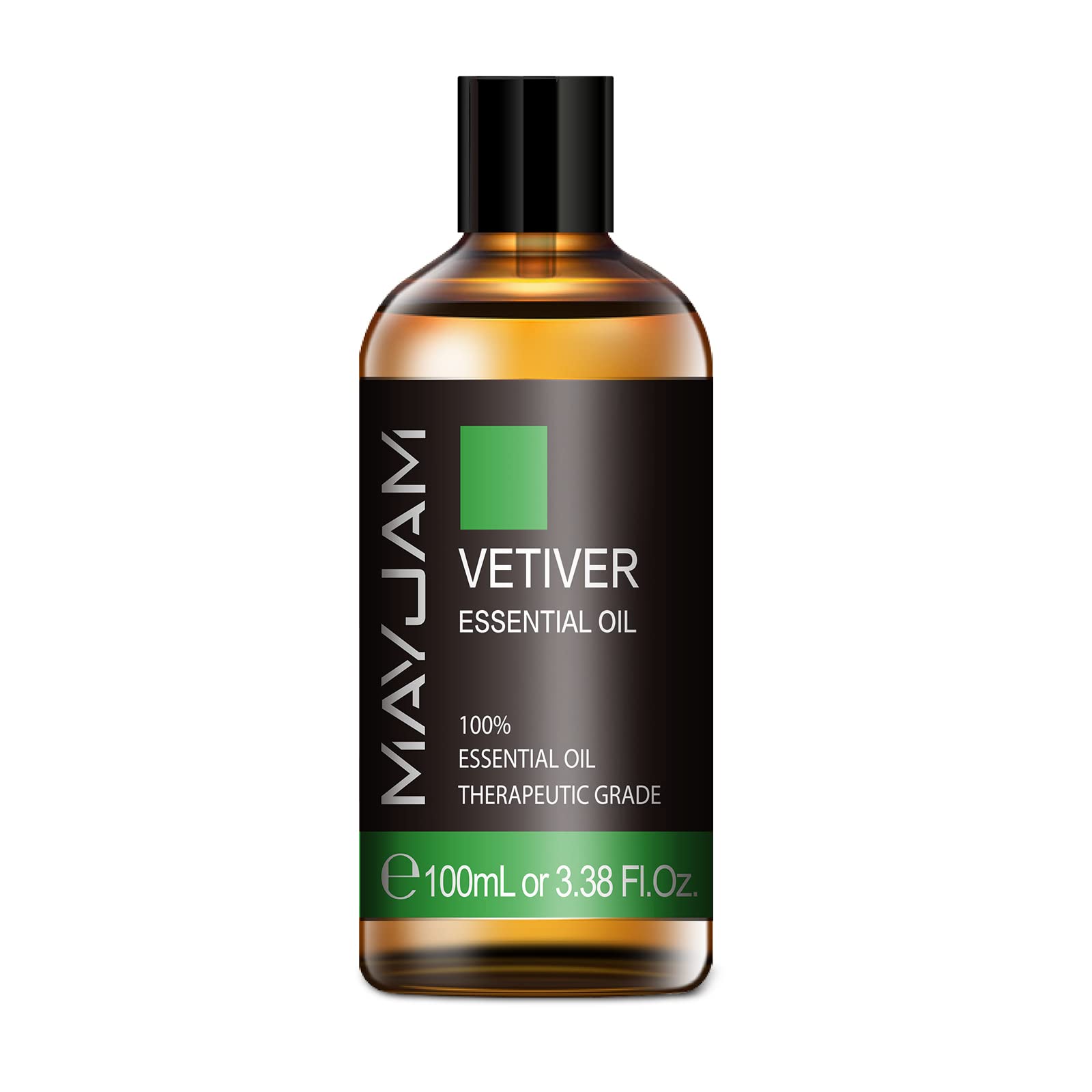 MAYJAMVetiver Essential Oil 100ML/3.38FL.OZ, Premium Grade for Diffuser, Aromatherapy Oils for Skin, Perfumes, Candles, Soaps