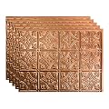 FASÄDE Traditional Style/Pattern 1 Decorative Vinyl 18in x 24in Backsplash Panel in Polished Copper (5 Pack)