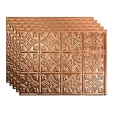 FASÄDE Traditional Style/Pattern 1 Decorative Vinyl 18in x 24in Backsplash Panel in Polished Copper...