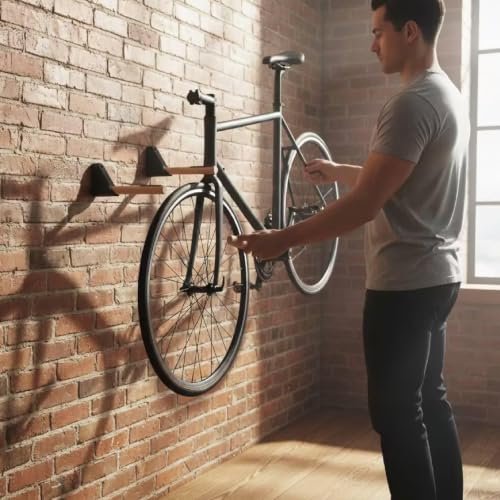 Soporte horizontal de pared para bicicletas con estructura de acero 6