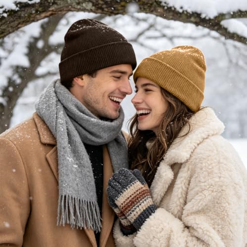 Image of ZOORON 1&2 Pack Beanie for Men Women Slouchy Beanie Hats Winter Knit Caps Soft Ski Hat Unisex