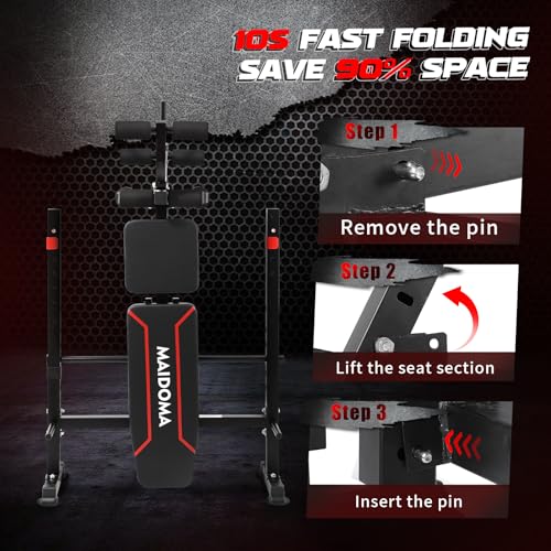 750LBS Standard Weight Bench Set with Leg Extension and Leg Curl, Adjustable Bench Press with Squat Rack, Foldable Flat Incline Decline Workout Bench Set for Home Gym.(US Stock) - Image 5
