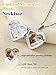 U7 Women Platinum Plated Heart Necklace that Hold Picture Romantic Flower Grain Photo Locket Pendant, Valentines Day Gift