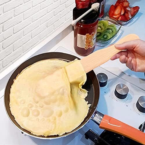 TOPBATHY 3pcs Crepe Spreader and 1pc Spatula Set Crepe Tools Spreaders Spatula Fit Crepe Pan Maker Natural Wood Pancake Cooking Utensils Supplies