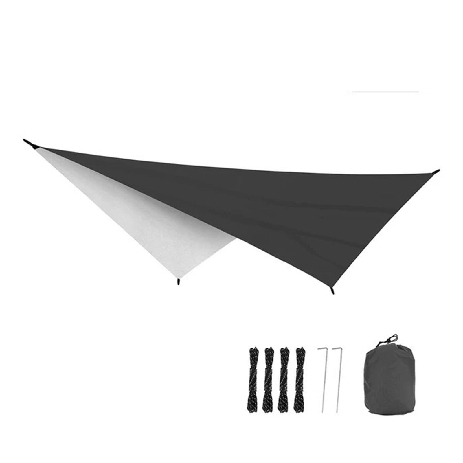 Tent tarp Waterproof Tarp Tent Shade Outdoor Camping Hammock Garden Silver Coated Awning Canopy Sunshade Ultralight 340 * 260cm(Black)