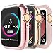 MARGE PLUS for Apple Watch Screen Protector 40mm, [3 Style] Case for iWatch Series 4 / Series 5, Soft TPU All Around Cover, 1 Rose Gold & 1 Clear, 1 Shock-Proof Bumper Case Pink & White
