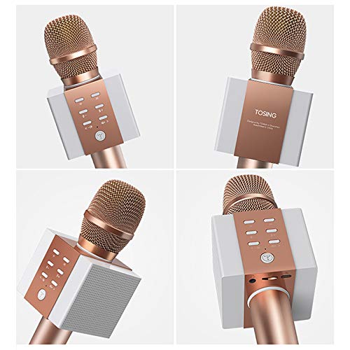 008 Microfone Karaoke Sem Fio Bluetooth Speaker 2-em-1 Handheld Cantando Gravação KTV Player Portáti