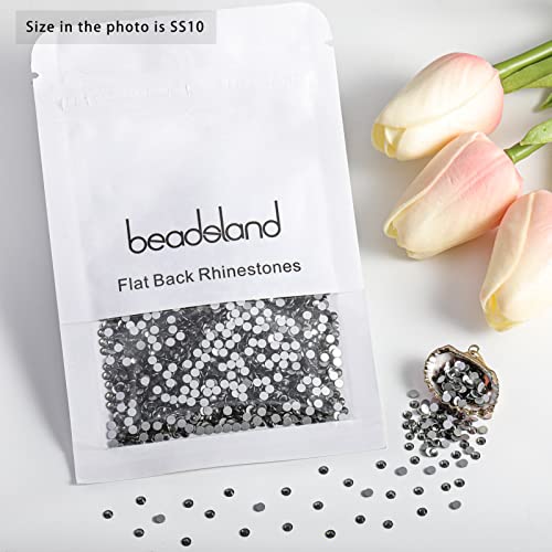 Image of Beadsland Flat Back Crystal Rhinestones,Black Diamond, SS10, 1440pcs