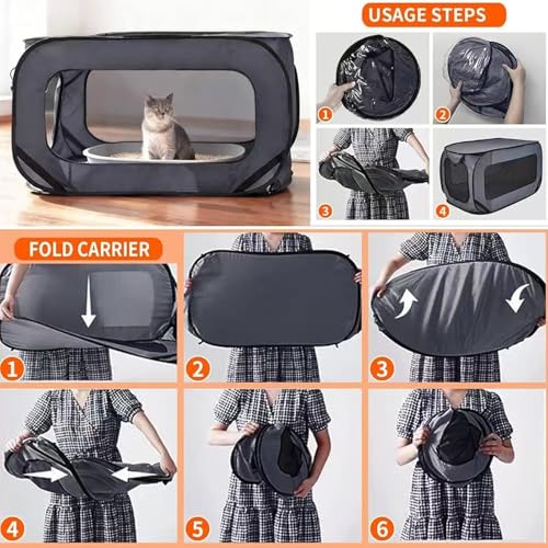 Cage de transport pliable chien chat taille moyenne maison et auto - 6