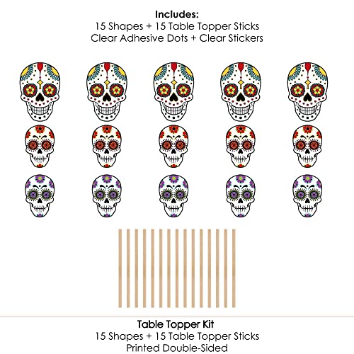 Big Dot Of Happiness Day Of The Dead - Halloween Sugar Skull Party Centerpiece Sticks - Table Toppers - Set Of 15 #TOP4
